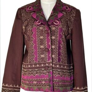 ANTTHONY BROWN BOHO EMBROIDERED BLAZER XS
